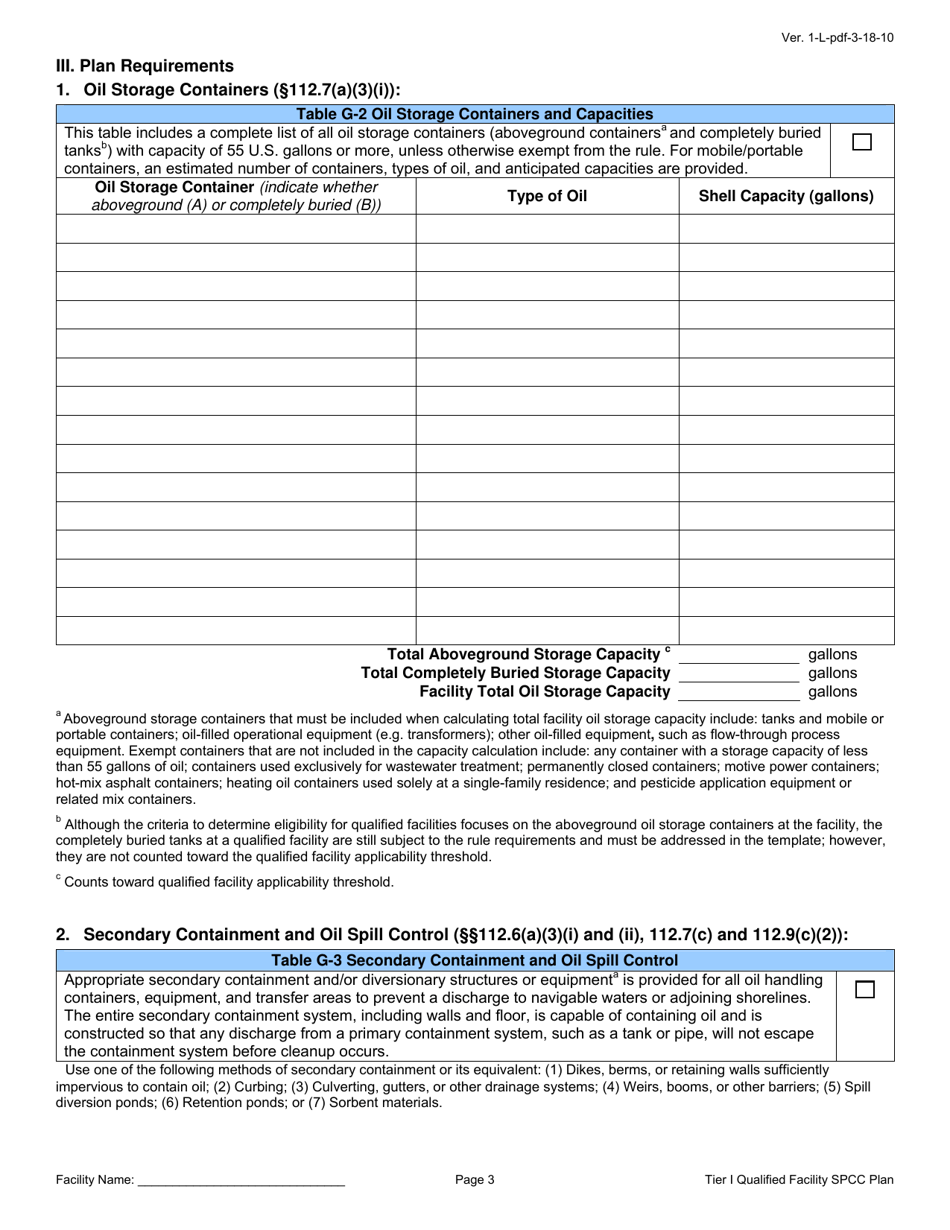 Tier I Qualified Facility Spcc Plan Template Fill Out, Sign Online