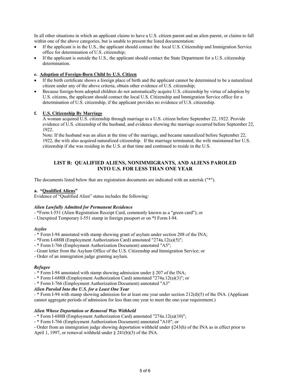 Arizona Statement of Citizenship and Alien Status for State Licensing or Certification - Arizona, Page 5
