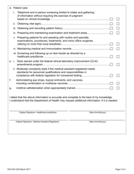 DOH Form 651-005 Medical Assistant-Registered Healthcare Practitioner Endorsement - Washington, Page 3