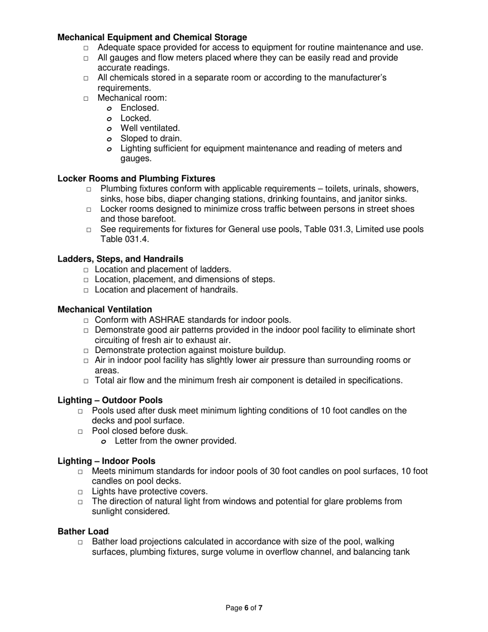 DOH Form 333-216 Water Park and Water Features Plan Detail - Washington, Page 6