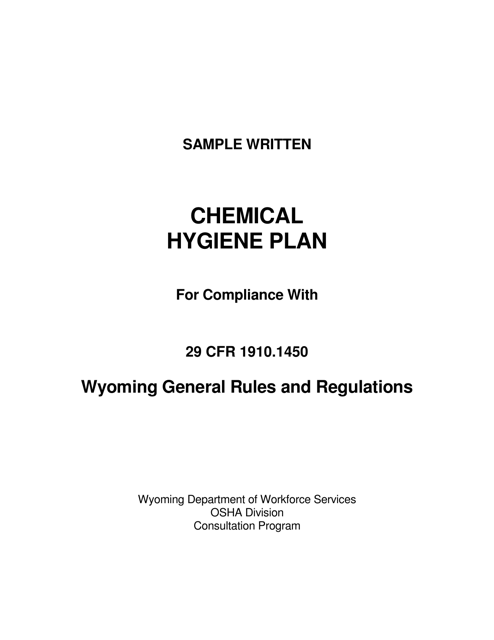 Chemical Hygiene Plan - Wyoming