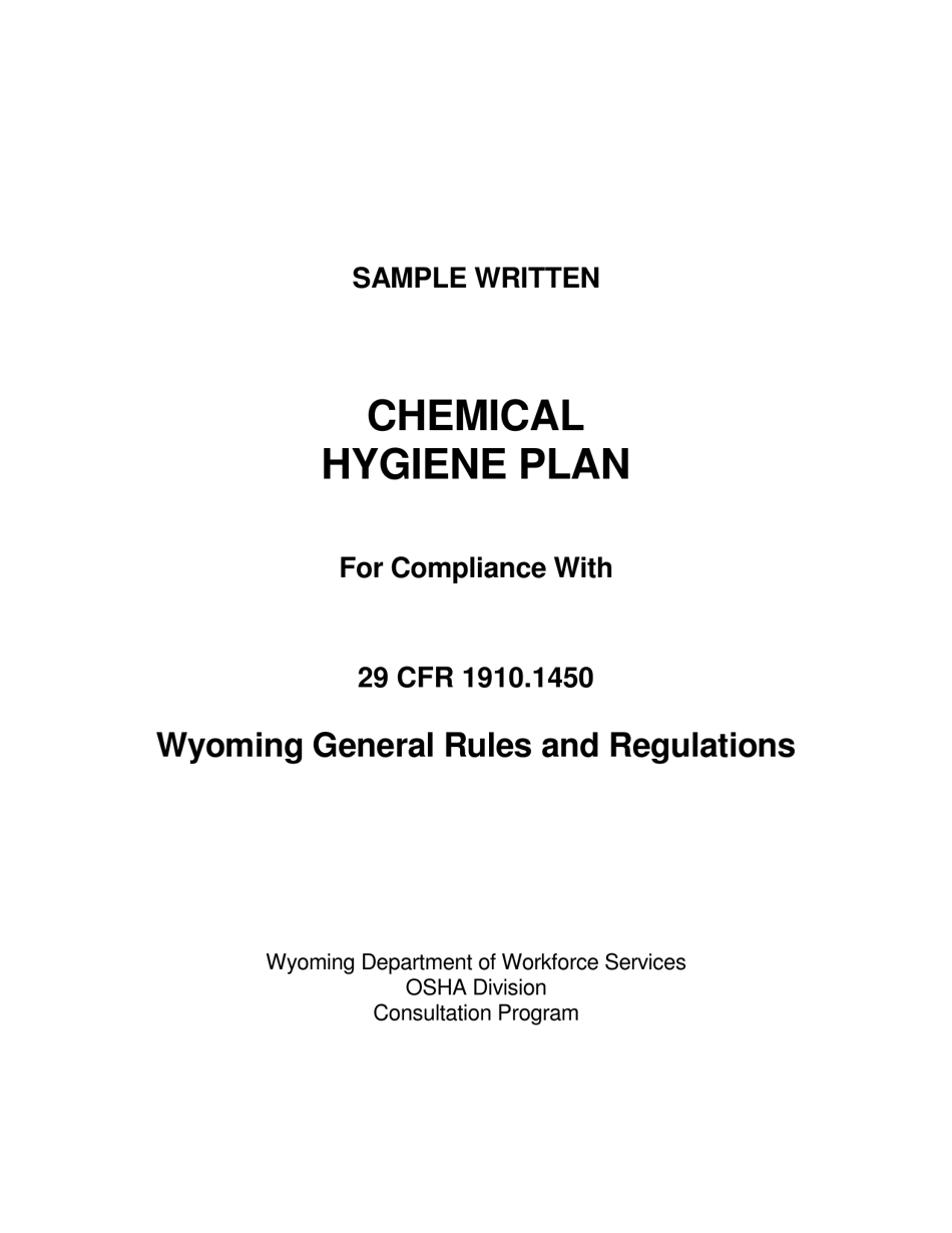 Chemical Hygiene Plan - Wyoming, Page 1