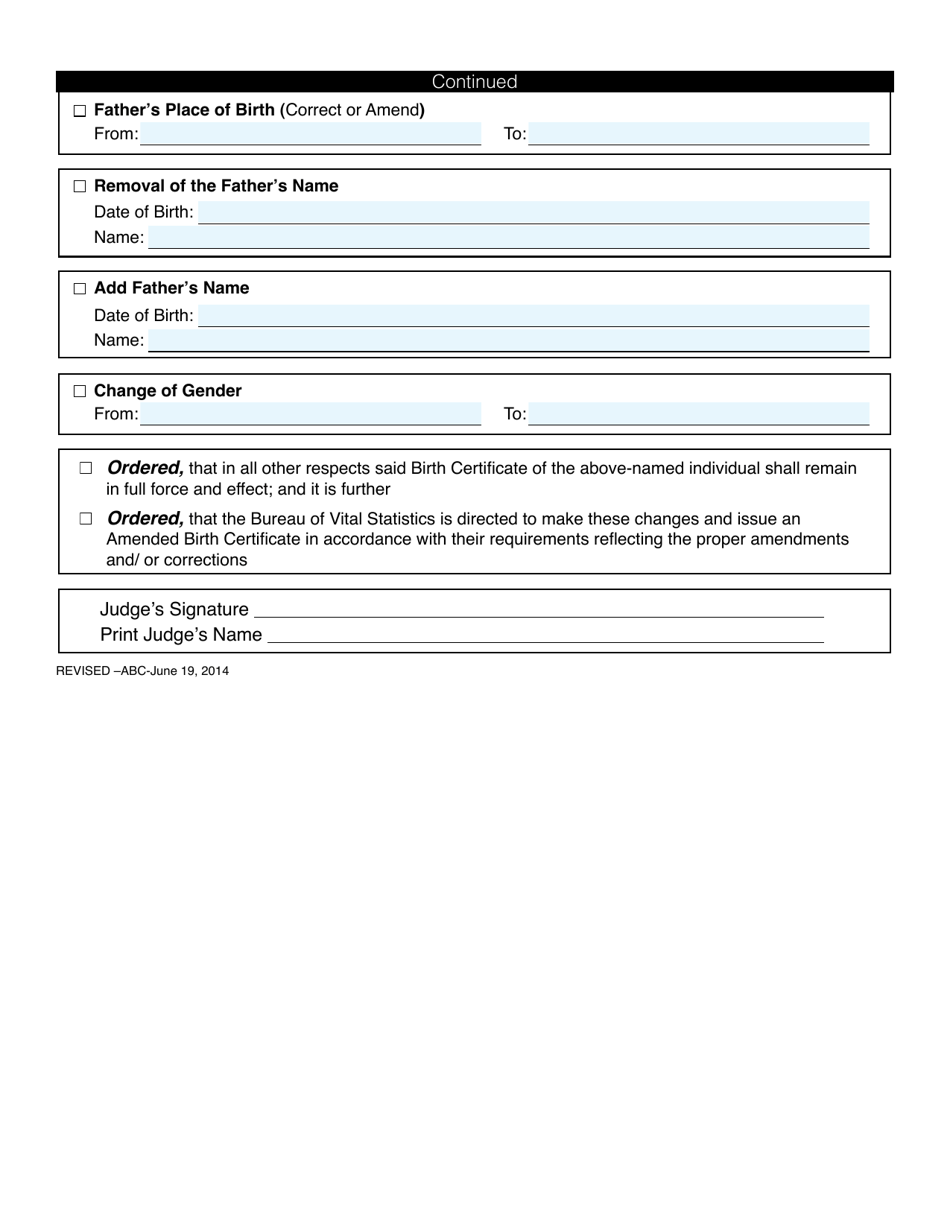 Application to Amend Birth Certificate of a Minor - Washington, D.C., Page 10