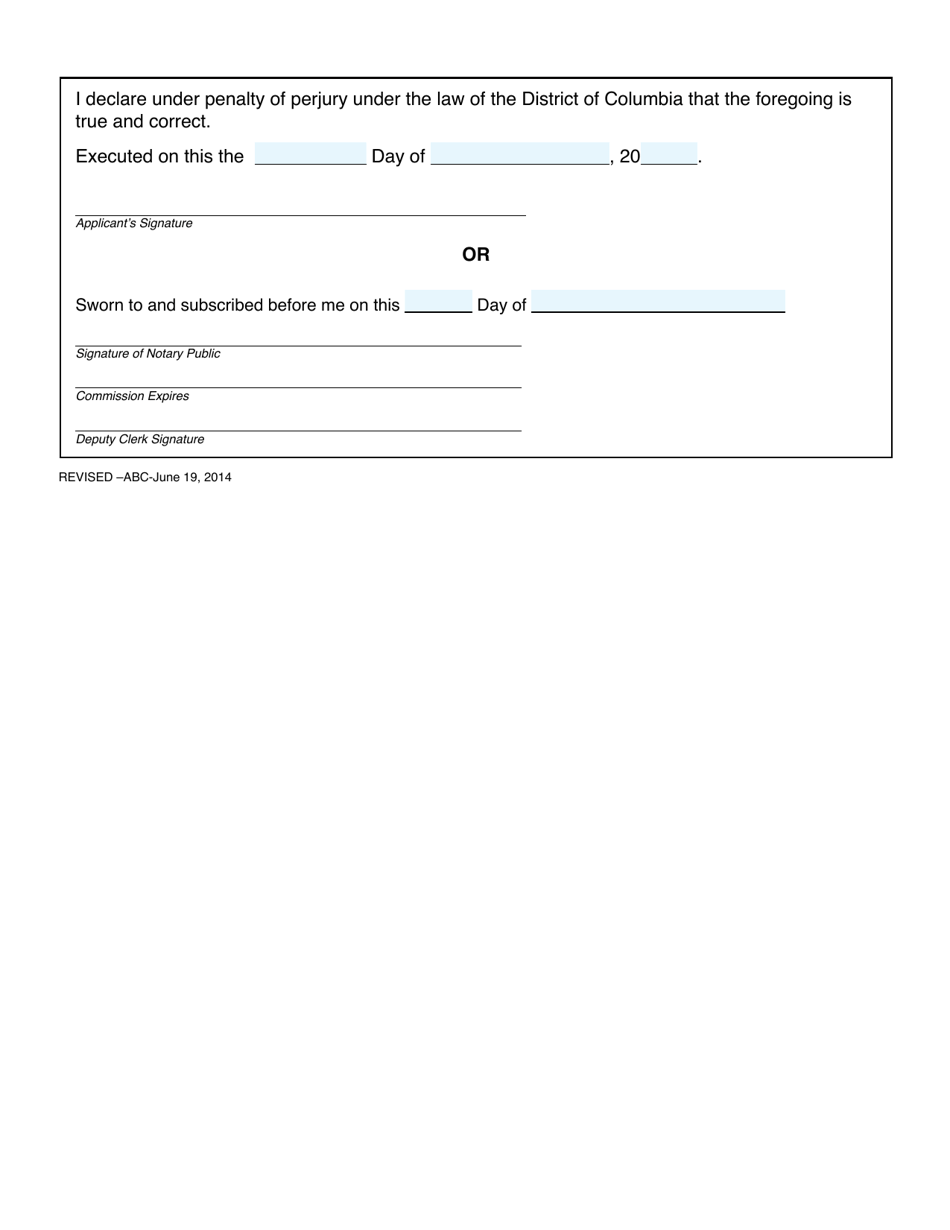 Application to Amend Birth Certificate of a Minor - Washington, D.C., Page 6