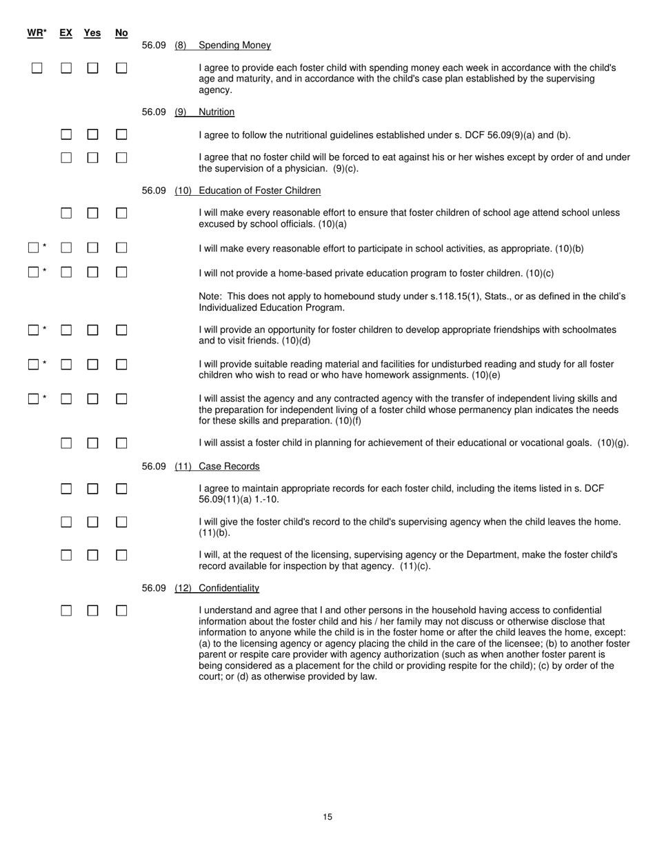 Form DCF-F-CFS0787 Download Printable PDF or Fill Online Child Foster ...