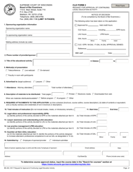 CLE Form 2 &quot;Request for Approval of Continuing Legal Education Activity&quot; - Wisconsin