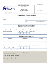 Zika Virus Test Request - Washington