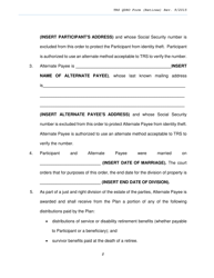 Trs Model Domestic Relations Order for Retiree - Texas, Page 2