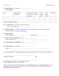 Form 295 Alabama Medicaid Agency&#039;s Recipient Change Report Form - Alabama, Page 2