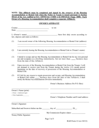 RAD Form 12 90 Day Notice to Vacate for Personal Use and Occupancy - Washington, D.C., Page 3