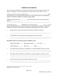 RAD Form 12 90 Day Notice to Vacate for Personal Use and Occupancy - Washington, D.C., Page 4