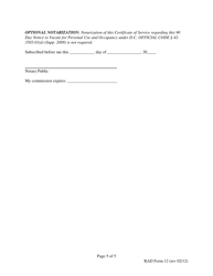RAD Form 12 90 Day Notice to Vacate for Personal Use and Occupancy - Washington, D.C., Page 5
