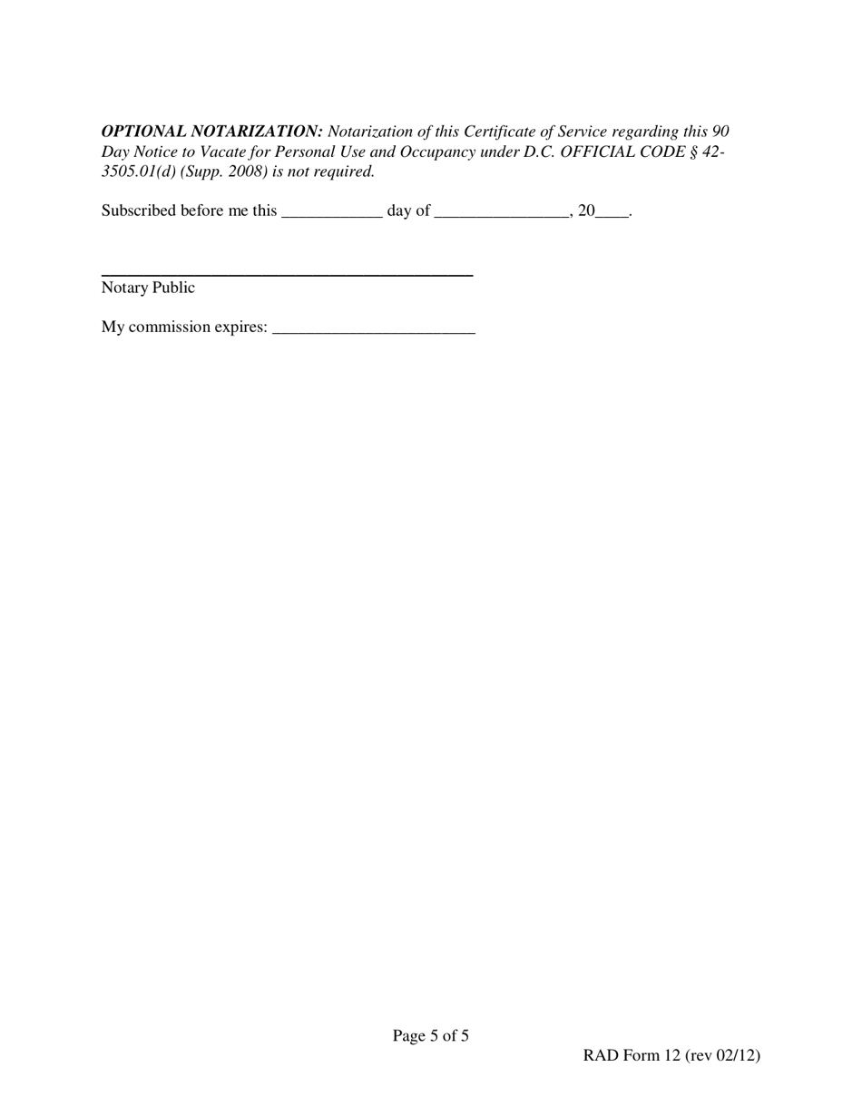 RAD Form 12 - Fill Out, Sign Online and Download Printable PDF ...