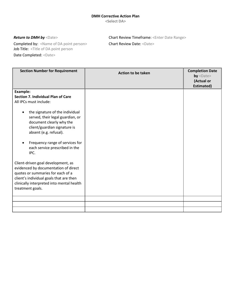 Dmh Corrective Action Plan - Vermont, Page 2