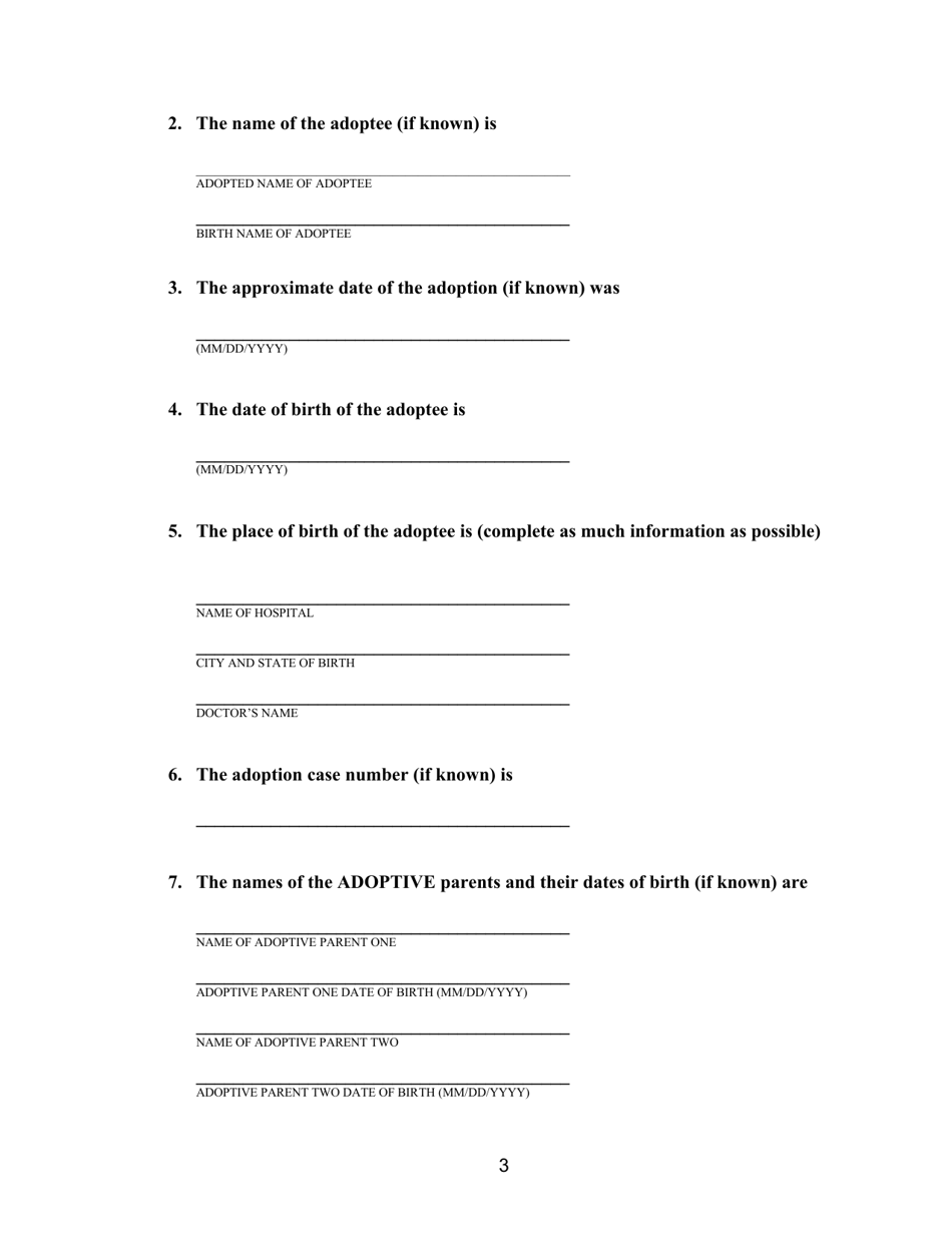 Petition to Break the Seal of Adoption - Washington, D.C., Page 3