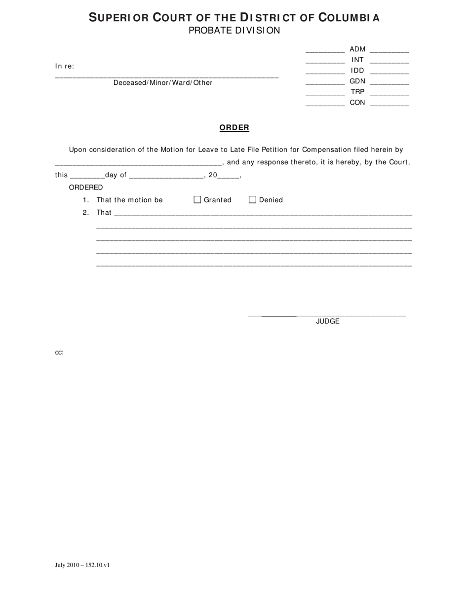 Motion for Leave to Late File Petition for Compensation - Washington, D.C., Page 3