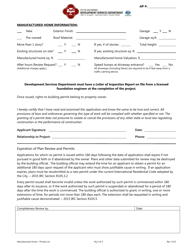 Manufactured Home Installation Application - Private Lot - City of San Antonio, Texas, Page 3