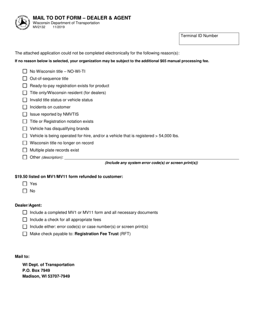 Form MV2132  Printable Pdf