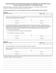 Form MV2180 Motor Vehicle Salvage Dealer or Recycler Two Year License Application - Wisconsin, Page 2