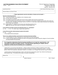 Document preview: Form MV3189 Auction Business Facilities Statement - Wisconsin