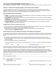Form MV2849 Title Application Branding Notification - Wisconsin, Page 2