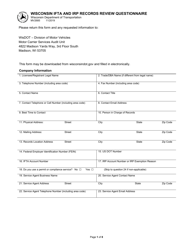 Document preview: Form MV2685 Wisconsin Ifta and Irp Records Review Questionnaire - Wisconsin