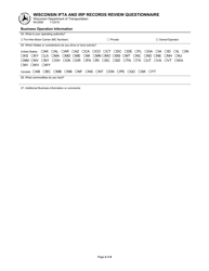 Form MV2685 Wisconsin Ifta and Irp Records Review Questionnaire - Wisconsin, Page 2