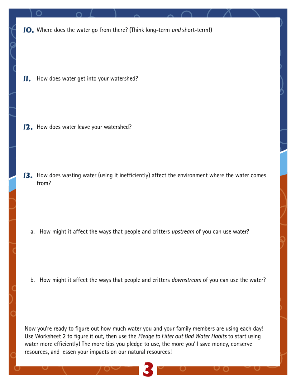 Worksheet 1 A Day in the Life of a Drop, Page 3