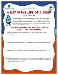 Document preview: Worksheet 1 A Day in the Life of a Drop