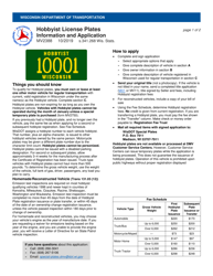 Document preview: Form MV2388 Hobbyist License Plates Application - Wisconsin