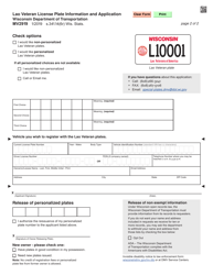 Form MV2919 Lao Veteran License Plate Information and Application - Wisconsin, Page 2