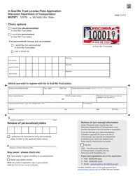 Form MV2971 In God We Trust License Plate Application - Wisconsin, Page 2
