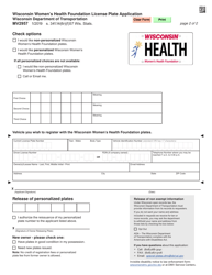 Form MV2957 Wisconsin Women&#039;s Health Foundation License Plate Application - Wisconsin, Page 2