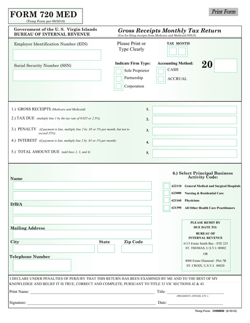 Form 720 MED  Printable Pdf