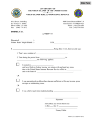 Form LIC1A Affidavit - Virgin Islands