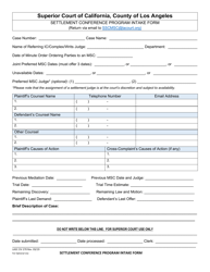 Document preview: Form LASC CIV270 Settlement Conference Program Intake Form - County of Los Angeles, California