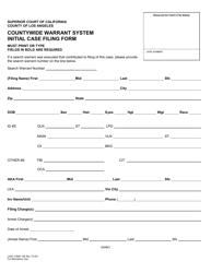 Document preview: Form LASC CRIM126 Countywide Warrant System Initial Case Filing Form - County of Los Angeles, California