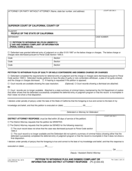 Document preview: Form LASC CRIM261 Petition to Withdraw Dej Plea Under P.c. 1000 and Dismiss Complaint or Information (Penal Code 1203.43) - County of Los Angeles, California