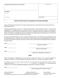 Document preview: Form LASC FAM198 Notice of Stipulation to Collaborative Law Case and Order - County of Los Angeles, California