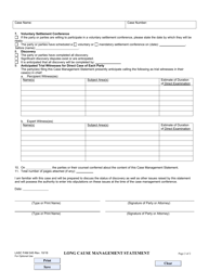 Form LASC FAM045 Long Cause Management Statement - County of Los Angeles, California, Page 2