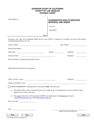 Document preview: Form JUV036 Coordinated Health Services Referral and Order - County of Los Angeles, California