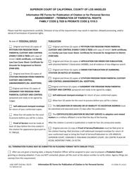 Form LASC ADPT016 Information Re: Forms for Publication of Citation or for Personal Service - Abandonment - Termination of Parental Rights - County of Los Angeles, California