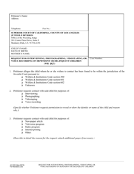 Document preview: Form JUV003 Request for Interviewing, Photographing, Videotaping, or Voice Recording of Dependent or Delinquent Children (Wic 387) - County of Los Angeles, California