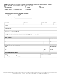 Form PRO010 Probate Case Coversheet and Certificate of Grounds for Assignment to District - County of Los Angeles, California, Page 3