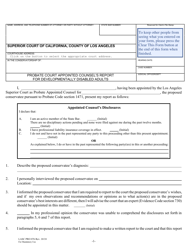 Document preview: Form LASC PRO076 Probate Court Appointed Counsel's Report for Developmentally Disabled Adults - County of Los Angeles, California