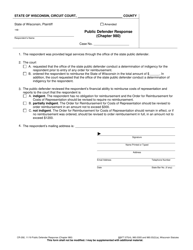 Document preview: Form CR-292 Public Defender Response (Chapter 980) - Wisconsin