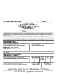 Form CV-414 Injunction - Child Abuse - Wisconsin (English/Spanish)