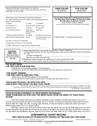 Form CV-414 Injunction - Child Abuse - Wisconsin (English/Hmong), Page 2