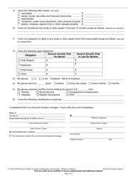 Form CV-438 Prisoner&#039;s Petition for Waiver of Prepayment of Fees/Costs - Affidavit of Indigency - Wisconsin, Page 2