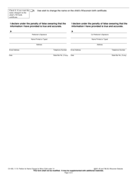 Form CV-455 Petition for Name Change for Minor Child Under 14 - Wisconsin, Page 2